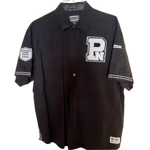 Parish Nation Shirt Mens XL Black Logo Embroidered Hip Hop Casual Cotton Vintage